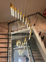 Escalier en colimaçon de style américain personnalisé, villa, duplex, lustre en cristal, design moderne pour salon, hôtel, lampe suspendue en cristal