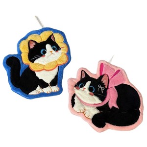 Cute Cat Shaped Hand <b>Towel</b> 18x20 Cm Coral Fleece <b>Quick</b> <b>Drying</b> Kitchen Dishcloth Hanging <b>Towel</b> Cartoon Pattern - Product Image 5