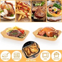 Rectangle jetable Airfryer papier sulfurisé doublure étanche à l'huile antiadhésif tapis de cuisson pour Ninja Foodi Air friteuse accessoires