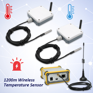 เซ็นเซอร์วัดอุณหภูมิไร้สายแบบดิจิตอลสำหรับภายนอกอาคาร <span class=keywords><strong>IOT</strong></span> <span class=keywords><strong>2</strong></span> ชุด เซ็นเซอร์วัดอุณหภูมิไร้สาย พร้อมเกตเวย์ไร้สาย สำหรับฟาร์มอัจฉริยะ - Product Image 1