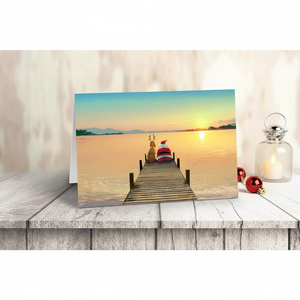 Biglietto di auguri natalizio Dock Sunset - Product Image 3