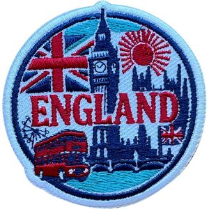 England Big Ben Flag Embroidery Patch 3 Inches Iron On Sew On Travel <b>Applique</b> Patch Fabric Nonwoven Felt - Product Image 1