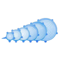Ensemble de 6 couvercles extensibles en silicone réutilisables, durables et écologiques, pour la conservation des aliments, les couvercles de bols et les protections de contenants