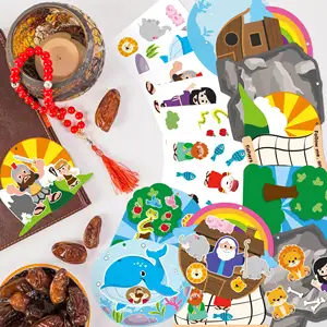 Sunday School Crafts for Kids Bulk Christian Bible Stories DIY Sticker Hanging Ornament Craft Kit for Classroom