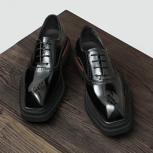 High-quality Men's Leather <b>Shoes</b> Elegant Business Formal Fashionable High-end Design Lace-up <b>Height</b> <b>Increasing</b> - Product Image 6