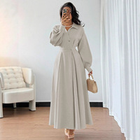 Robe chemise pour femme avec ceinture, manches longues, boutonnée, robe maxi élégante, décontractée, pour le bureau