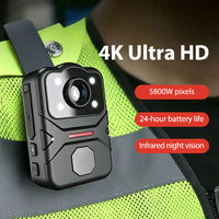 Caméra corporelle avec écran HD de 2 pouces 140 °   Caméra corporelle grand angle IP66 4K avec éclairage infrarouge et flash LED haute luminosité