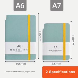 OEM ODM Custom Mini Students Notebook A7 <b>Plastic</b> Cover Silk <b>Screen</b> Printed Promotional Pocket Notebook with Pen Holder - Product Image 3