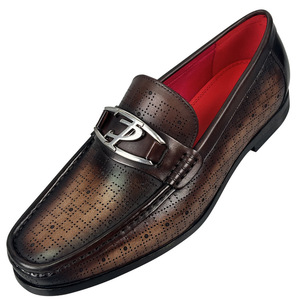 Men <b>Summer</b> Breathable Square Toe Loafers Genuine Leather Slip On Buckle <b>Decorated</b> Casual Shoes - Product Image 5