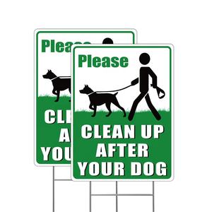 Commercio all'ingrosso di NUOXIN 12.6 personalizzato "X 9.5" di plastica senza cacca di cane cartello prato pulire dopo il vostro cane segnali di avvertimento con metallo H-Stakes - Product Image 1