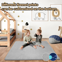 Double-sided Flannel&Waterproof PU Removable Floor Carpet Sponge Kids Mat for Playing Crawling Tatami Rug
