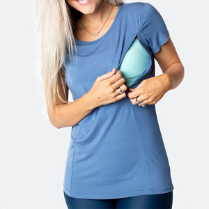 Tessuto di bambù per i vestiti sostenibile Eco Friendly prodotti per l'allattamento al seno Tshirt allattamento top alimentazione maternità <span class=keywords><strong>magliette</strong></span> - Product Image 1