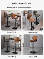 Tabouret de bar haut de gamme en fer forgé, pivotant et réglable en hauteur, style designer, pour la maison