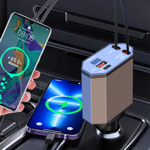 <span class=keywords><strong>Chargeur</strong></span> de voiture 4-en-1 45 W le plus vendu avec écran d'affichage et câble de charge rétractable - Product Image 3