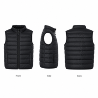 Chaleco Acolchado para Niños, Ligero, 100% Poliéster, Cuello Alto, Cierre Completo, Resistente al Viento, Sin Mangas, 5 Colores, 130-170, Personalizado OEM