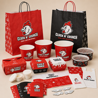 Emballage alimentaire personnalisé avec logo pour hamburgers, poulet frit, frites, carton à emporter, conteneur jetable, vente en gros, approvisionnement commercial