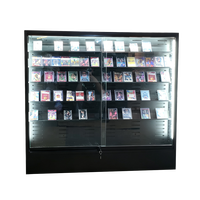 Vitrine verticale en verre gradué avec cadre métallique personnalisé, présentoir pour objets de collection sportifs, étagères pour cartes à collectionner, vitrine pour cartes à échanger