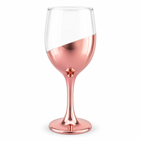 Verre à vin en cristal or rose 100 % inspecté par contrôle qualité, hauteur 20 cm, bordure découpée au laser, gobelet personnalisé, échantillon rapide en 7 jours pour hôtel