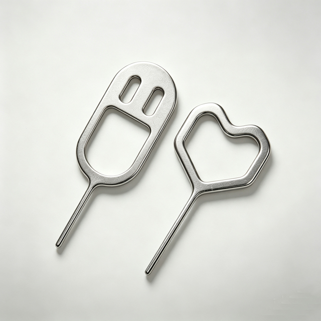 Custom OEM Stainless Steel Heart Smiley Shape SIM Card Eject Pin  for Mobile Phone Accessories