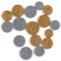 Vente en gros de pièces de monnaie en plastique 16 pièces/ensemble accessoires d'argent invalides pièces de jeu de fête de mariage décorations à la mode pour Halloween nouvel an