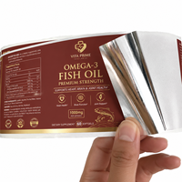 Etiqueta Redonda Cosmética Mate a Prueba de Agua y Aceite con Lámina Dorada Personalizada en Rollo
