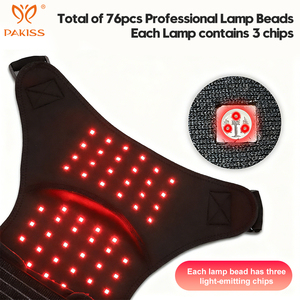Masseur d'épaule PAKISS à lumière rouge, thérapie par vibration et chaleur, enveloppement à 3 niveaux de vibration, mode lumière rouge pour soulager les muscles des épaules - Product Image 3