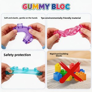 Blocchi da Costruzione TPE 40 Pezzi Tema Animali e Natura Giocattolo Educativo per Età 14+ Morbidi Trasparenti in Gomma per Decompressione e Attività Manuali - Product Image 3
