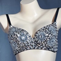 Soutien-gorge de danse du ventre pour femmes, orné de perles et de paillettes, idéal pour le Samba, le Carnaval, Halloween, les soirées EDC, les Raves, le Mardi Gras, les spectacles de DJ, les danseuses et les filles de spectacle