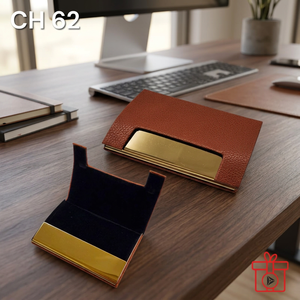 Luxury <b>Brown</b> Business <b>Card</b> Holder Multi-<b>Card</b> Case Made of PU Leather & Stainless Steel for Executives - Product Image 3