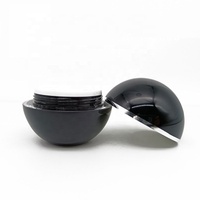 Conteneurs cosmétiques vides de luxe Pot de crème en forme de boule 50g Pot Cossmetic noir en plastique 50ml