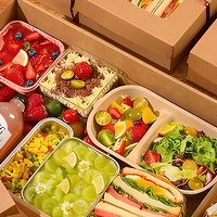 Boîtes à bento jetables en papier kraft en gros, boîtes à lunch écologiques, contenants alimentaires à emporter avec fenêtre pour la restauration/fêtes