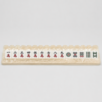 Poussoirs de Mahjong élégants à bords festonnés, texture nacre crème, faits à la main, accessoire de jeu de table de luxe, cadeau