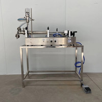 Machine de remplissage semi-automatique pneumatique CE pour sauces, cosmétiques, crèmes, beurre de cacahuète, tomates et pâtes liquides, avec piston manuel