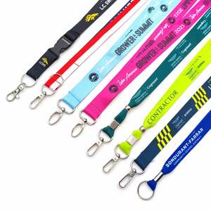Lanière personnalisée en polyester coloré, sérigraphiée, écologique, avec logo, pour le cou, style designer - Product Image 1