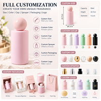 Flacon de parfum en verre rose mat 50 ml 1,7 oz, corps cylindrique, bouchon sphérique, vente en gros, approvisionnement en vrac, marque privée
