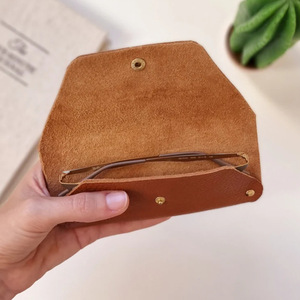 Étui de rangement pour lunettes en cuir PU rétro minimaliste, étui de protection pour lunettes à texture litchi douce, étui pour lunettes de soleil - Product Image 4