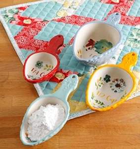 Cuillère-mesure en céramique, outil de cuisson de cuisine à domicile motif fleur de noël - Product Image 3