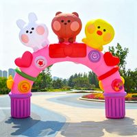 Arche gonflable géante personnalisée, figurines d'animaux mignons, tissu Oxford résistant au soleil, imperméable, durable, installation facile, fête pour enfants