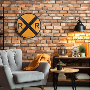 لافتة تقاطع السكك الحديدية، مصنوعة من الألومنيوم المعدني مقاس 12 بوصة، مقاومة للماء والصدأ، توفر خدمات مخصصة، عاكسة للضوء، دائرية الشكل - Product Image 2