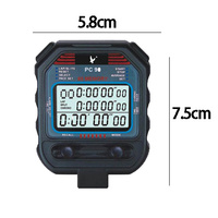 Étanche Date Heure Alarme Chronomètre Minuterie LCD Minuterie Numérique Stopawtch Deux Rangées 60 Piste Grand Affichage Chronomètre