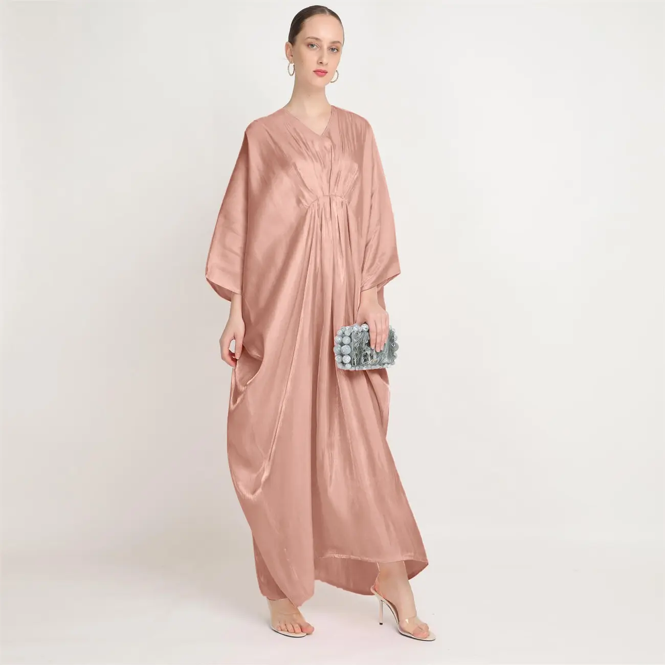 Vestido largo holgado de manga murciélago para mujer, ropa musulmana, vestido musulmán Abaya de Oriente Medio malayo indonesio