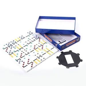 Custom requirements design magnetic colored dominoes table game set box color domino