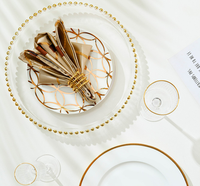 Assiettes rondes en céramique de style moderne, logo personnalisé acceptable, assiette à dîner en porcelaine fine pour mariage