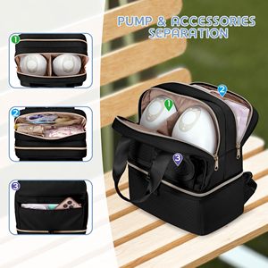 Bolsa refrigeradora de viaje portátil, compartimento de bombeo, impermeable, de poliéster, de silicona, con cremallera personalizada, sacaleches portátiles, bolsa con letras, comida - Product Image 4