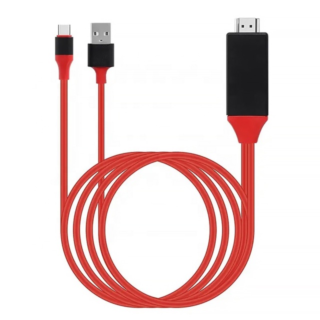 2M 6.6FT Type C to HDMI Cable 4K 30Hz 1080P HD Video Sync Cord With USB Power Charging Port for Laptop Phone Tablet HD TV