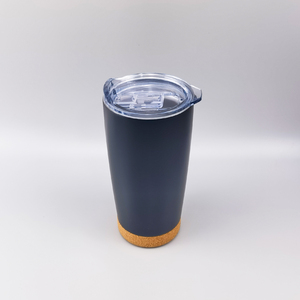 Gobelet isotherme en acier inoxydable à double paroi personnalisé de 20 oz, tasses à café thermiques sous vide avec fond en liège - Product Image 3