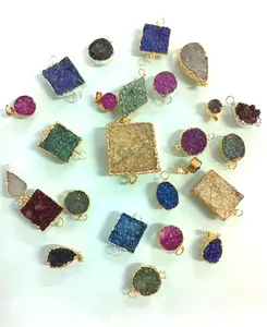 COLORED DRUZY COATED - ALL COLORS - FOR NECKLACES - ALL FORMS