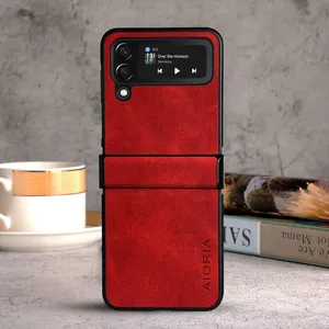 Funda para Samsung Galaxy Z Flip 4 <span class=keywords><strong>Flip4</strong></span> 5G coque de lujo de cuero Vintage funda protectora completa para Samsung Galaxy Z Flip 4 - Product Image 6