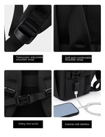 Sac à dos pour ordinateur portable extensible de 16 pouces, durable, imperméable, en Oxford, avec port USB, sac à dos de voyage portable pour étudiants