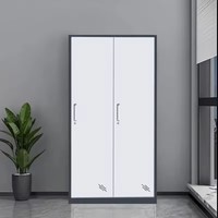 Casier de rangement en acier à deux portes de qualité commerciale, design contemporain, autoportant, verrouillable, écologique et sécurisé